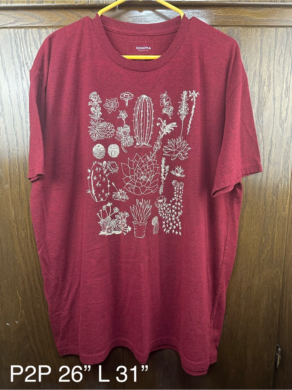 Sonoma Maroon Short-Sleeve Cactus & Succulent Graphic Tee